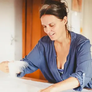 Florence dans son atelier