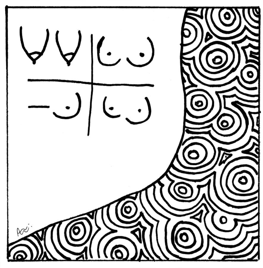 Illustration du feuilleton De mémoire de seins, dessin à l'encre